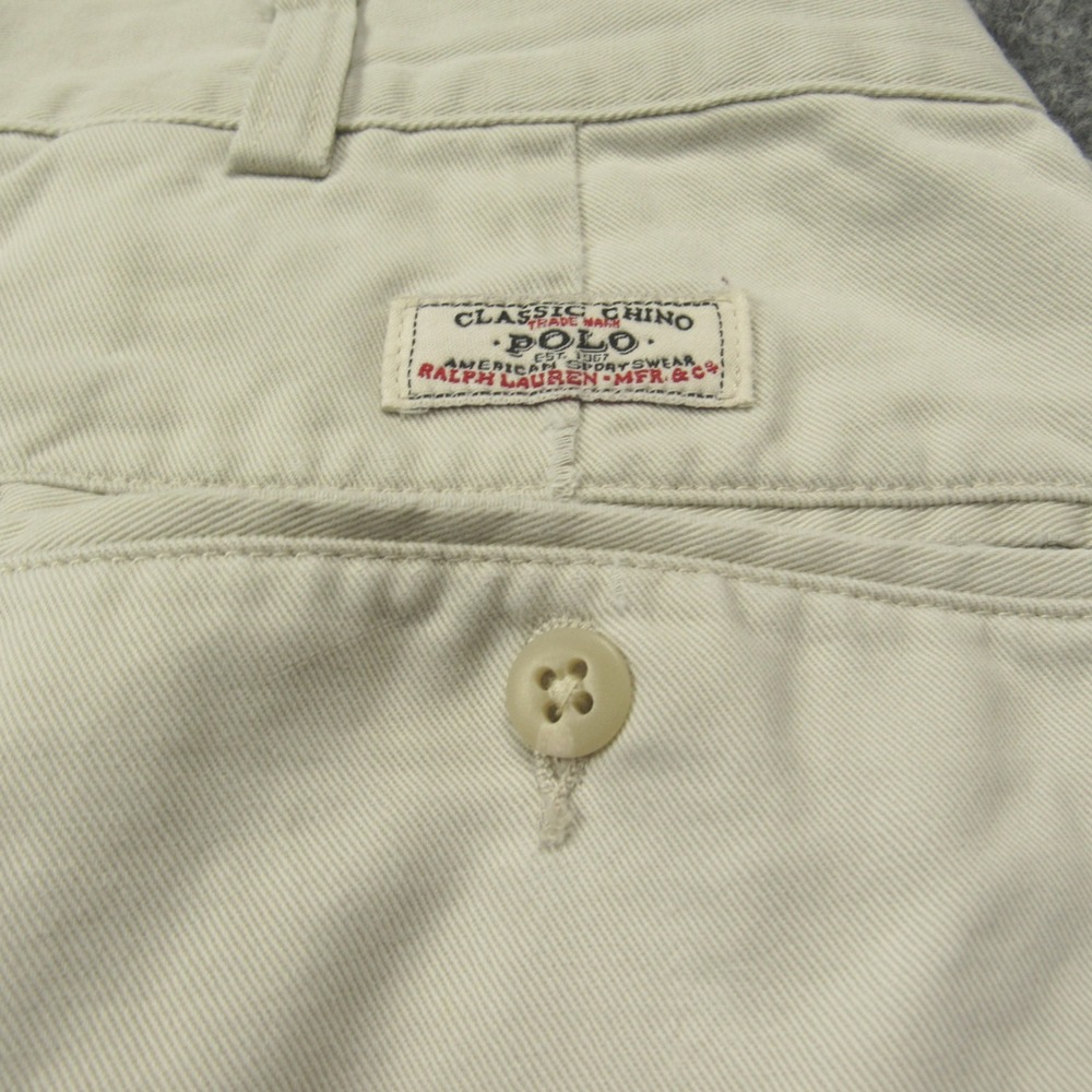 Polo Ralph Lauren Tyler Short Mens 38x9 Ivory Cream Pleated Chino Cotton Preppy - Picture 6 of 11